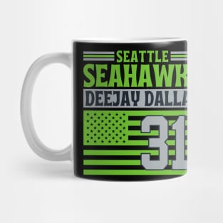 Seattle Seahawks Dallas 31 American Flag Football Mug